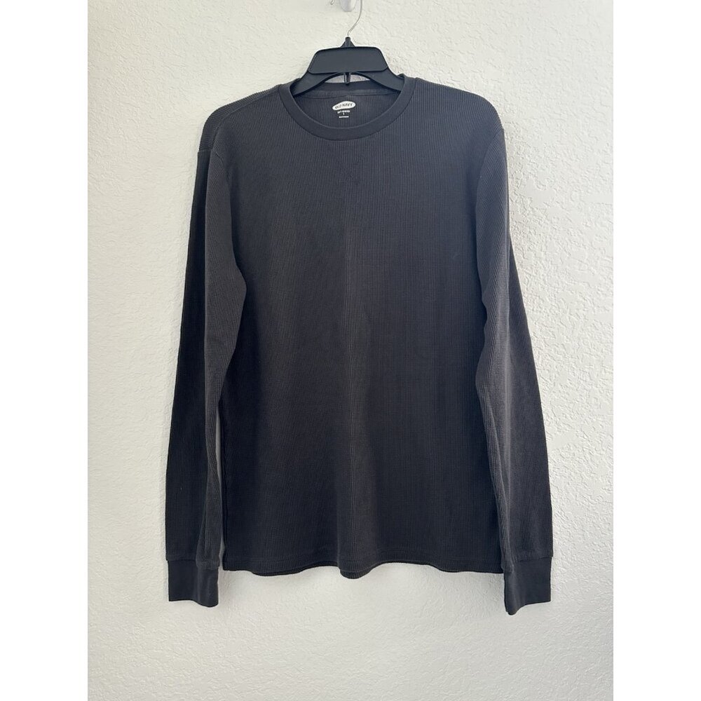 Old‎ Navy Men's Soft-Washed Thermal Waffle Knit T-Shirt L Dark Gray Crew Comfy
